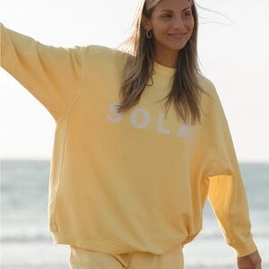 SOLAI Yellow Oversized Sweatshirt SET